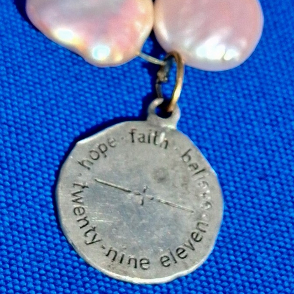 Freshwater Pearl bracelet  Spanish galleon Charm 29:11 Hope Faith Believe